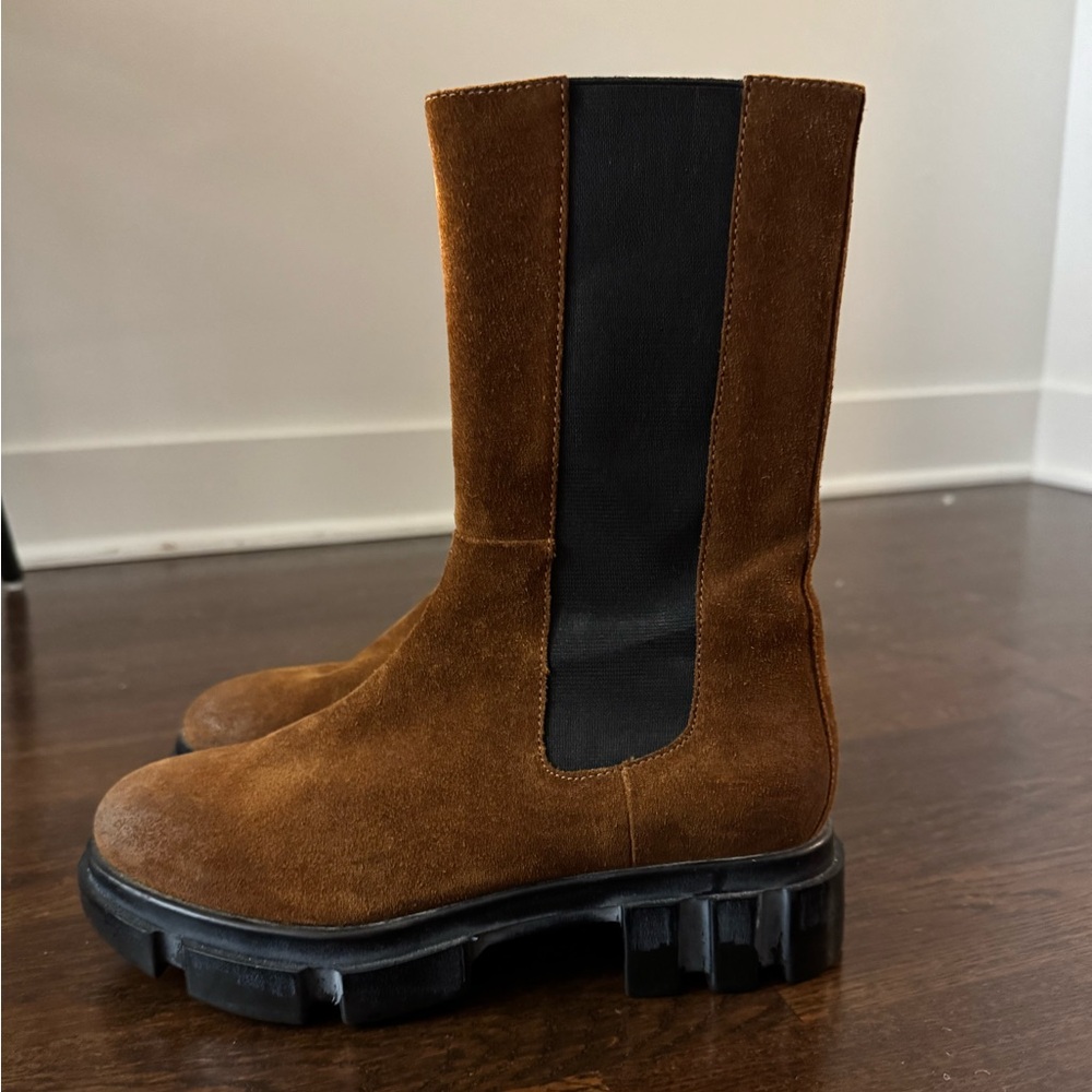 Free People Suede Chelsea Boots with Zipper